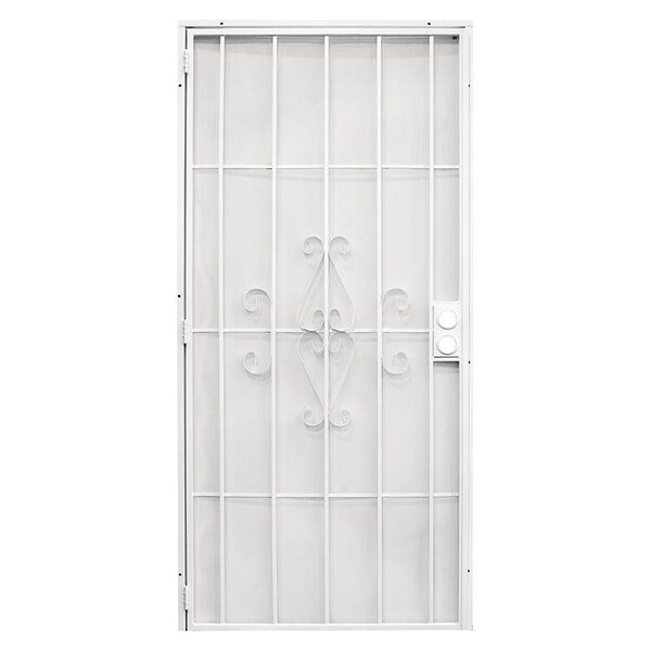 Precision Regal Series Door Screen, 80 in L, 36 in W, Steel, White